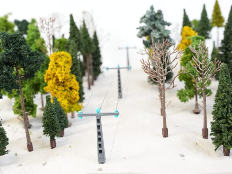 Forêt miniature avec pylônes et arbres variés -impression 3D